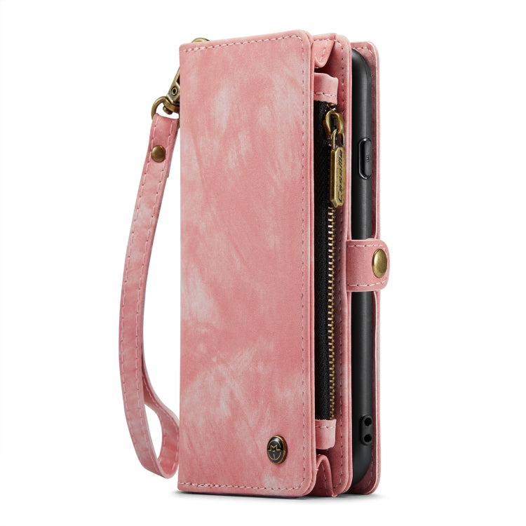 CaseMe for  iPhone 8 & 7  Multifunctional Leather Billfold with Detachable Magnetic PC Back Protective Case & Holder & 10 Card Slots & 3 Cash Slots & 1 Zipper Wallet & 2 Photo Frames & 3 Magnetic Clasps(Pink) - More iPhone Cases by CaseMe | Online Shopping South Africa | PMC Jewellery | Buy Now Pay Later Mobicred