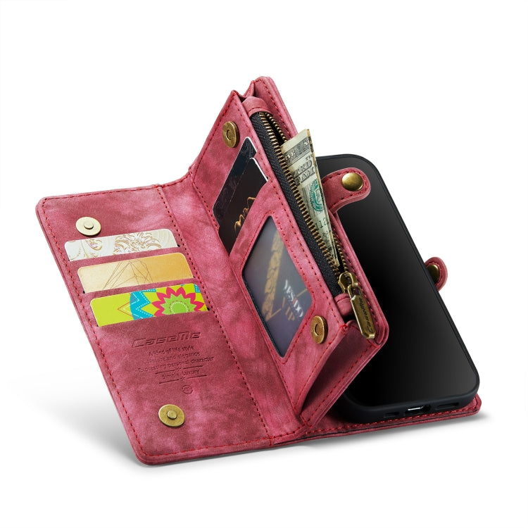 CaseMe for  iPhone 8 & 7  Multifunctional Leather Billfold with Detachable Magnetic PC Back Protective Case & Holder & 10 Card Slots & 3 Cash Slots & 1 Zipper Wallet & 2 Photo Frames & 3 Magnetic Clasps(Red) - free shipping - PMC Jewellery - Order now!