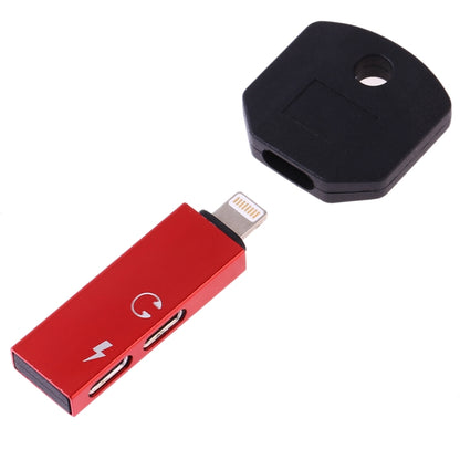 RC16 Dual 8 Pin Female to 8 Pin Male Key Shape Mini Portable Audio & Charge Adapter(Red) - Converter & Adapter by PMC Jewellery | Online Shopping South Africa | PMC Jewellery | Buy Now Pay Later Mobicred