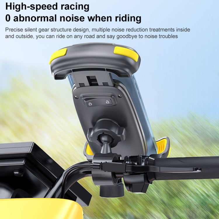 Motorcycle Bicycle Phone Riding Holder Bracket (Yellow) - Holder by PMC Jewellery | Online Shopping South Africa | PMC Jewellery | Buy Now Pay Later Mobicred