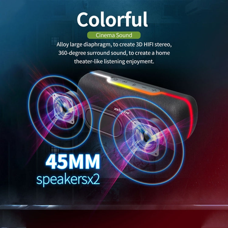 ZEALOT S55 Portable Stereo Bluetooth Speaker with Built-in Mic, Support Hands-Free Call & TF Card & AUX (Black) - free shipping - PMC Jewellery - Order now!