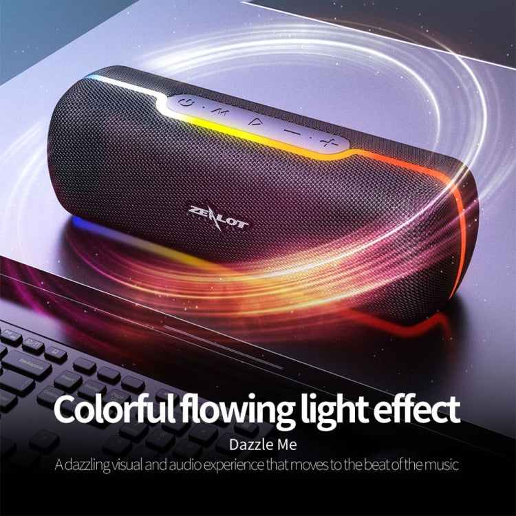 ZEALOT S55 Portable Stereo Bluetooth Speaker with Built-in Mic, Support Hands-Free Call & TF Card & AUX (Black) - free shipping - PMC Jewellery - Order now!