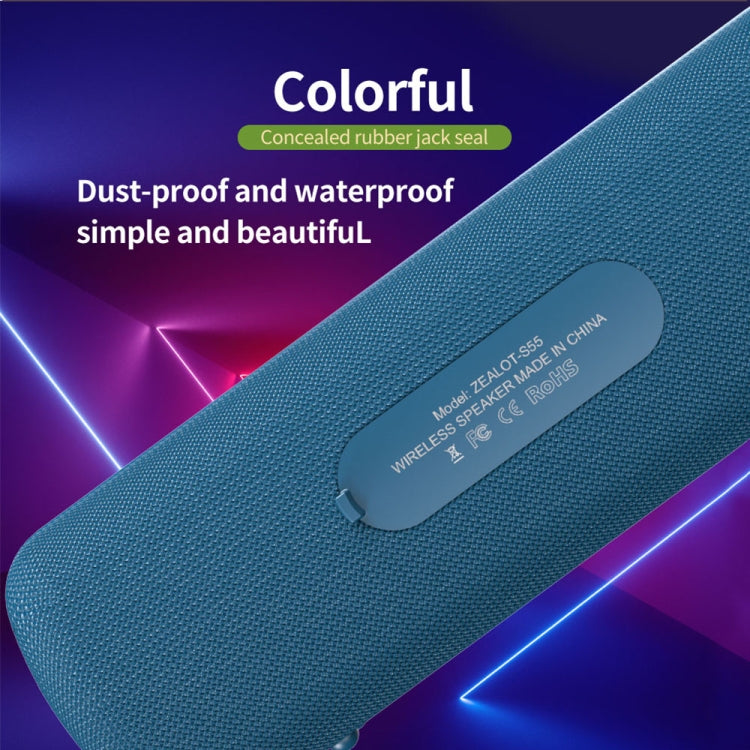 ZEALOT S55 Portable Stereo Bluetooth Speaker with Built-in Mic, Support Hands-Free Call & TF Card & AUX (Blue) - free shipping - PMC Jewellery - Order now!