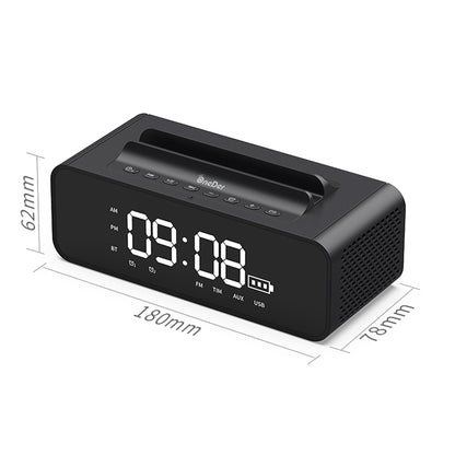 Oneder V06 Smart Sound Box Wireless Bluetooth Speaker, LED Screen Alarm Clock, Support Hands-free & FM & TF Card & AUX & USB Drive (Grey) - Desktop Speaker by OneDer | Online Shopping South Africa | PMC Jewellery | Buy Now Pay Later Mobicred