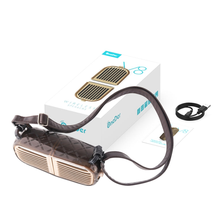 Oneder V8 Magnetic Suction Pair Stereo Sound Box Wireless Bluetooth Speaker with Strap, Support Hands-free & TF Card & AUX & USB Drive(Bronze) - free shipping - PMC Jewellery - Order now!