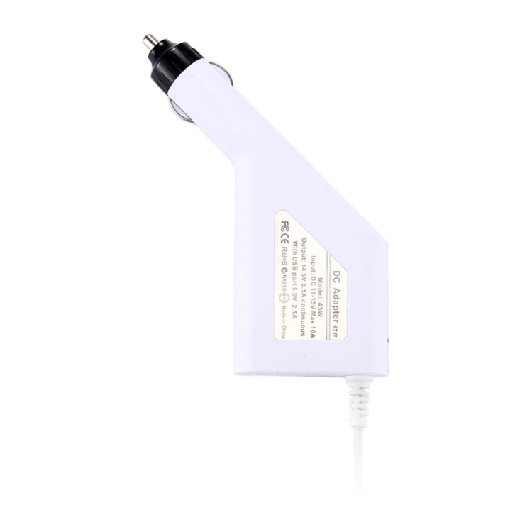 45W 14.5V 3.1A 5 Pin T Style MagSafe 1 Car Charger with 1 USB Port for Apple Macbook A1150 / A1151 / A1172 / A1184 / A1211 / A1370 , Length: 1.7m - Cable & Adapter by PMC Jewellery | Online Shopping South Africa | PMC Jewellery | Buy Now Pay Later Mobicred