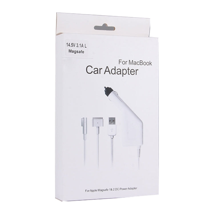 45W 14.5V 3.1A 5 Pin T Style MagSafe 1 Car Charger with 1 USB Port for Apple Macbook A1150 / A1151 / A1172 / A1184 / A1211 / A1370 , Length: 1.7m - Cable & Adapter by PMC Jewellery | Online Shopping South Africa | PMC Jewellery | Buy Now Pay Later Mobicred
