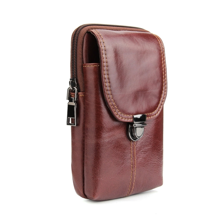 6.3 inch and Below Universal Crazy Horse Texture Genuine Leather Men Vertical Style Case Waist Bag with Belt Hole for Sony, Huawei, Meizu, Lenovo, ASUS, Cubot, Oneplus, Xiaomi, Ulefone, Letv, DOOGEE, Vkworld, and other Smartphones(Brown) - More iPhone Cases by PMC TechLife | Online Shopping South Africa | PMC TechLife | Buy Now Pay Later Mobicred
