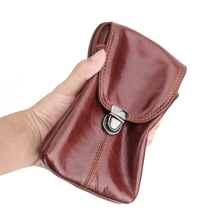 6.3 inch and Below Universal Crazy Horse Texture Genuine Leather Men Vertical Style Case Waist Bag with Belt Hole for Sony, Huawei, Meizu, Lenovo, ASUS, Cubot, Oneplus, Xiaomi, Ulefone, Letv, DOOGEE, Vkworld, and other Smartphones(Brown) - More iPhone Cases by PMC TechLife | Online Shopping South Africa | PMC TechLife | Buy Now Pay Later Mobicred
