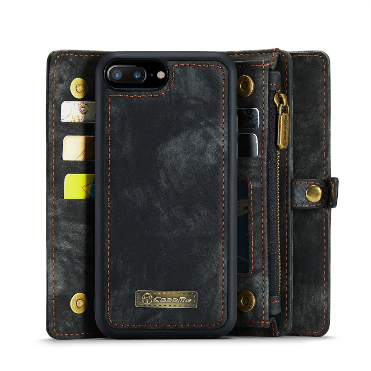 CaseMe for iPhone 8 Plus & 7 Plus   Multifunctional Leather Billfold with Detachable Magnetic PC Back Protective Case & Holder & 11 Card Slots & 3 Cash Slots & 1 Zipper Wallet & 2 Photo Frames & 3 Magnetic Clasps(Black) - free shipping - PMC Jewellery - Order now!