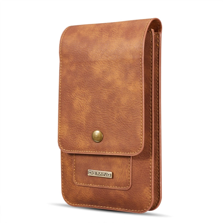DG.MING Universal Cowskin Leather Protective Case Waist Bag with Card Slots & Hook, For iPhone, Samsung, Sony, Huawei, Meizu, Lenovo, ASUS, Oneplus, Xiaomi, Cubot, Ulefone, Letv, DOOGEE, Vkworld, and other Smartphones Below 5.2 inch(Brown) - More iPhone Cases by DG.MING | Online Shopping South Africa | PMC TechLife | Buy Now Pay Later Mobicred