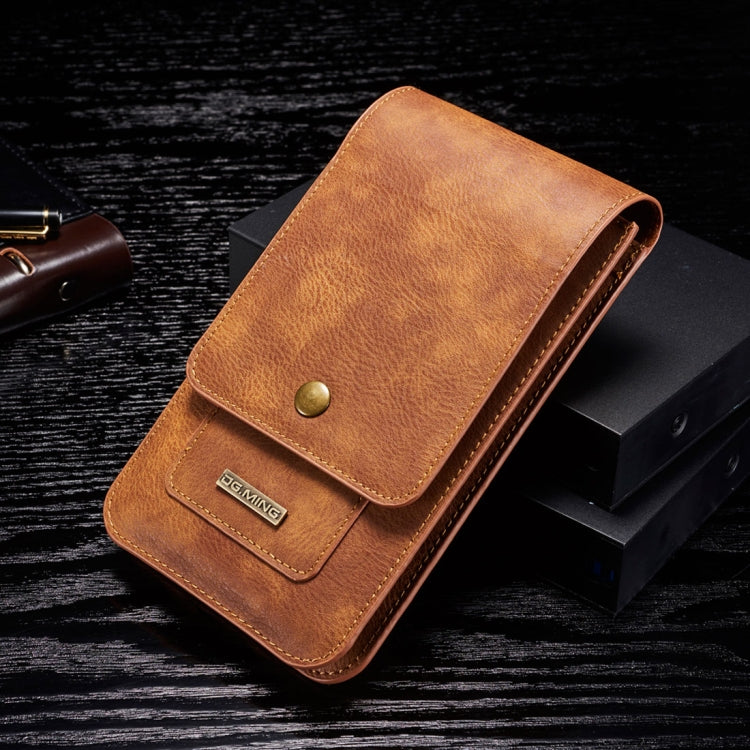 DG.MING Universal Cowskin Leather Protective Case Waist Bag with Card Slots & Hook, For iPhone, Samsung, Sony, Huawei, Meizu, Lenovo, ASUS, Oneplus, Xiaomi, Cubot, Ulefone, Letv, DOOGEE, Vkworld, and other Smartphones Below 5.2 inch(Brown) - More iPhone Cases by DG.MING | Online Shopping South Africa | PMC TechLife | Buy Now Pay Later Mobicred