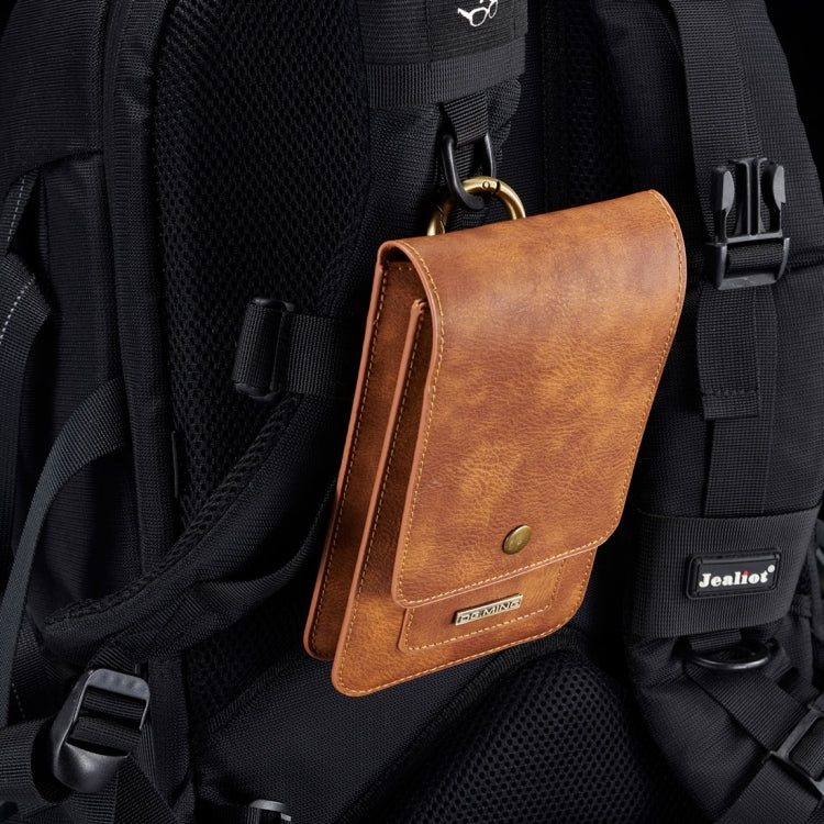 DG.MING Universal Cowskin Leather Protective Case Waist Bag with Card Slots & Hook, For iPhone, Samsung, Sony, Huawei, Meizu, Lenovo, ASUS, Oneplus, Xiaomi, Cubot, Ulefone, Letv, DOOGEE, Vkworld, and other Smartphones Below 5.2 inch(Brown) - More iPhone Cases by DG.MING | Online Shopping South Africa | PMC TechLife | Buy Now Pay Later Mobicred