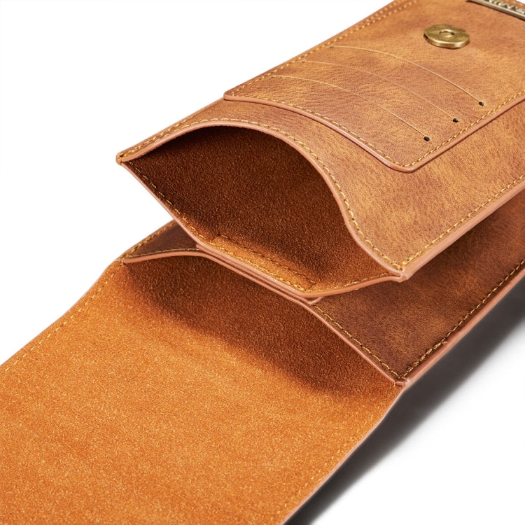DG.MING Universal Cowskin Leather Protective Case Waist Bag with Card Slots & Hook, For iPhone, Samsung, Sony, Huawei, Meizu, Lenovo, ASUS, Oneplus, Xiaomi, Cubot, Ulefone, Letv, DOOGEE, Vkworld, and other Smartphones Below 5.2 inch(Brown) - More iPhone Cases by DG.MING | Online Shopping South Africa | PMC TechLife | Buy Now Pay Later Mobicred