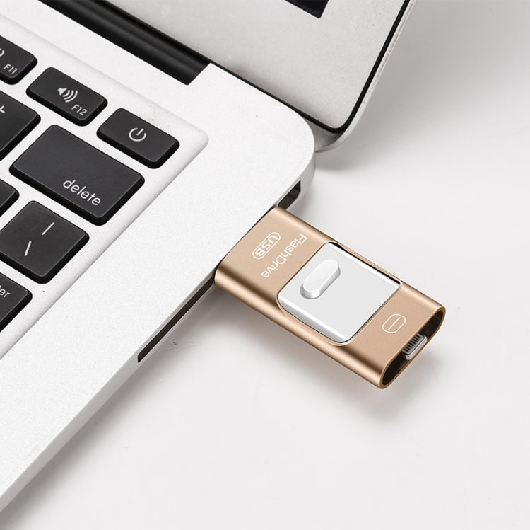 32GB USB 3.0 + 8 Pin + Mirco USB Android iPhone Computer Dual-use Metal Flash Drive (Black) - U Disk & Card Reader by PMC Jewellery | Online Shopping South Africa | PMC Jewellery | Buy Now Pay Later Mobicred