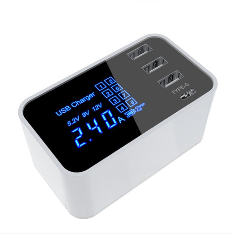 CDA30 20W 3 USB Ports + USB-C / Type-C Ports Multi-function Charger with LED Display, US Plug - Multifunction Charger by PMC Jewellery | Online Shopping South Africa | PMC Jewellery | Buy Now Pay Later Mobicred