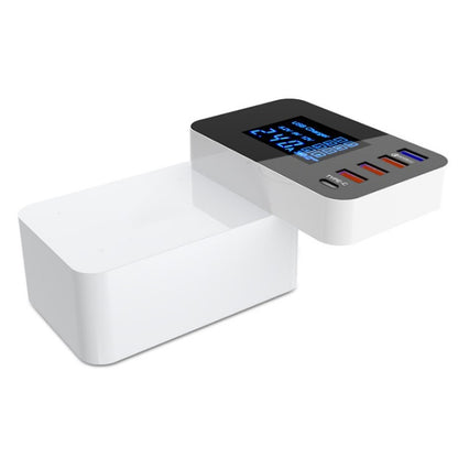 CDA33Q 40W QC 3.0 USB + 3 USB Ports + USB-C / Type-C Ports Multi-function Charger with LED Display, US Plug - Multifunction Charger by PMC Jewellery | Online Shopping South Africa | PMC Jewellery | Buy Now Pay Later Mobicred