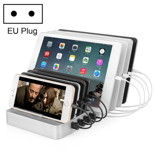 X6 96W 2.4A 8 USB Ports Smart Charger with Detachable Bezel, EU Plug(White) - Multifunction Charger by PMC Jewellery | Online Shopping South Africa | PMC Jewellery | Buy Now Pay Later Mobicred