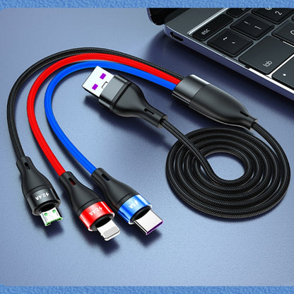 40W 5A USB to Micro USB + USB-C / Type-C + 8 Pin Fast Charging Data Cable, Cable Length: 1.2m - Multifunction Cable by PMC Jewellery | Online Shopping South Africa | PMC Jewellery | Buy Now Pay Later Mobicred