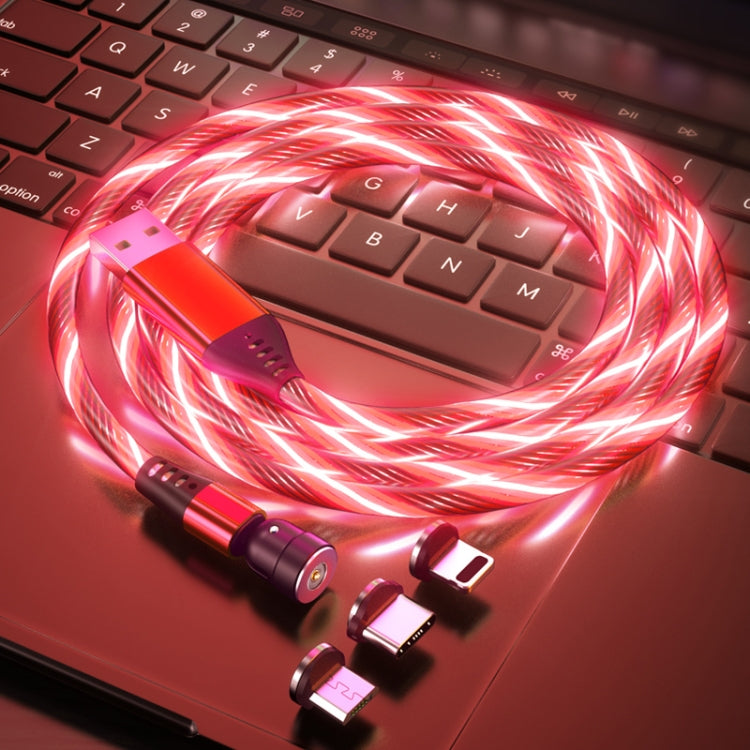 3 in 1 2.4A USB to 8 Pin + Micro USB + USB-C / Type-C 540 Degree Bendable Streamer Magnetic Data Cable, Cable Length: 1m (Red) - Charging Cable & Head by PMC Jewellery | Online Shopping South Africa | PMC Jewellery | Buy Now Pay Later Mobicred