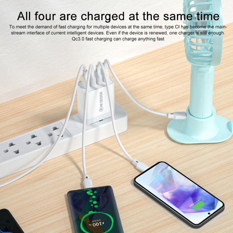 WK WP-U125 Youpin Series 18W QC3.0 4 USB Ports Fast Travel Charger, CN Plug / US Plug - USB Charger by WK | Online Shopping South Africa | PMC TechLife | Buy Now Pay Later Mobicred