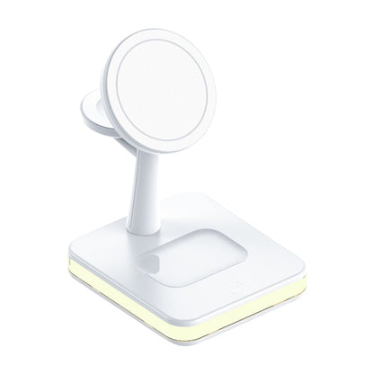 991 3 in 1 15W Electromagnetic Induction Wireless Fast Charging with 360 Degree Rotating Holder(White) - Wireless Charger by PMC Jewellery | Online Shopping South Africa | PMC Jewellery | Buy Now Pay Later Mobicred