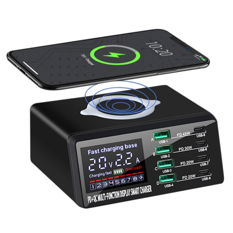 X9D 110W Multi-ports Smart Charger Station + Wireless Charger AC100-240V, US Plug (Black) - Multifunction Charger by PMC Jewellery | Online Shopping South Africa | PMC Jewellery | Buy Now Pay Later Mobicred