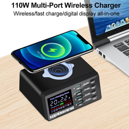 X9D 110W Multi-ports Smart Charger Station + Wireless Charger AC100-240V, US Plug (Black) - Multifunction Charger by PMC Jewellery | Online Shopping South Africa | PMC Jewellery | Buy Now Pay Later Mobicred