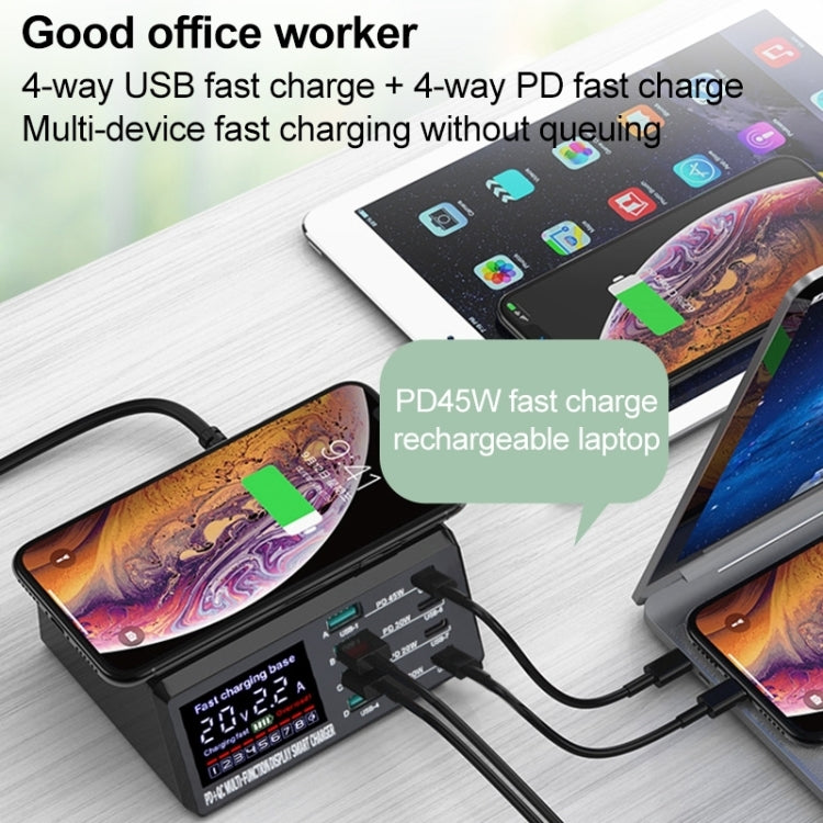 X9D 110W Multi-ports Smart Charger Station + Wireless Charger AC100-240V, EU Plug (Black) - Multifunction Charger by PMC Jewellery | Online Shopping South Africa | PMC Jewellery | Buy Now Pay Later Mobicred