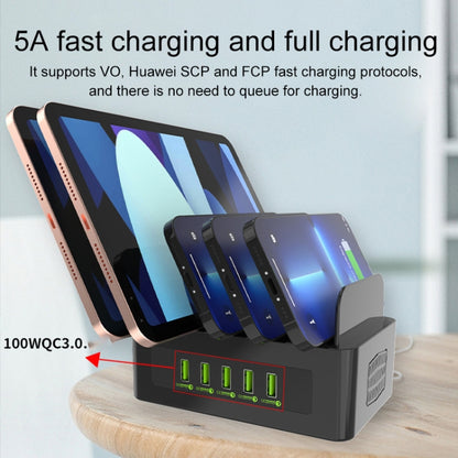 YFY-A52 100W 2.4A 7 x USB Ports Smart Charging Station with Phone & Tablet Stand - Multifunction Charger by PMC Jewellery | Online Shopping South Africa | PMC Jewellery | Buy Now Pay Later Mobicred