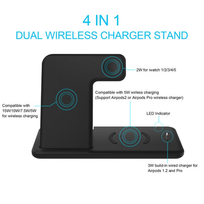 Q20 4 In 1 Wireless Charger Charging Holder Stand Station with Adapter For iPhone / Apple Watch / AirPods, Support Dual Phones Charging (White) - Wireless Charger by PMC Jewellery | Online Shopping South Africa | PMC Jewellery | Buy Now Pay Later Mobicred