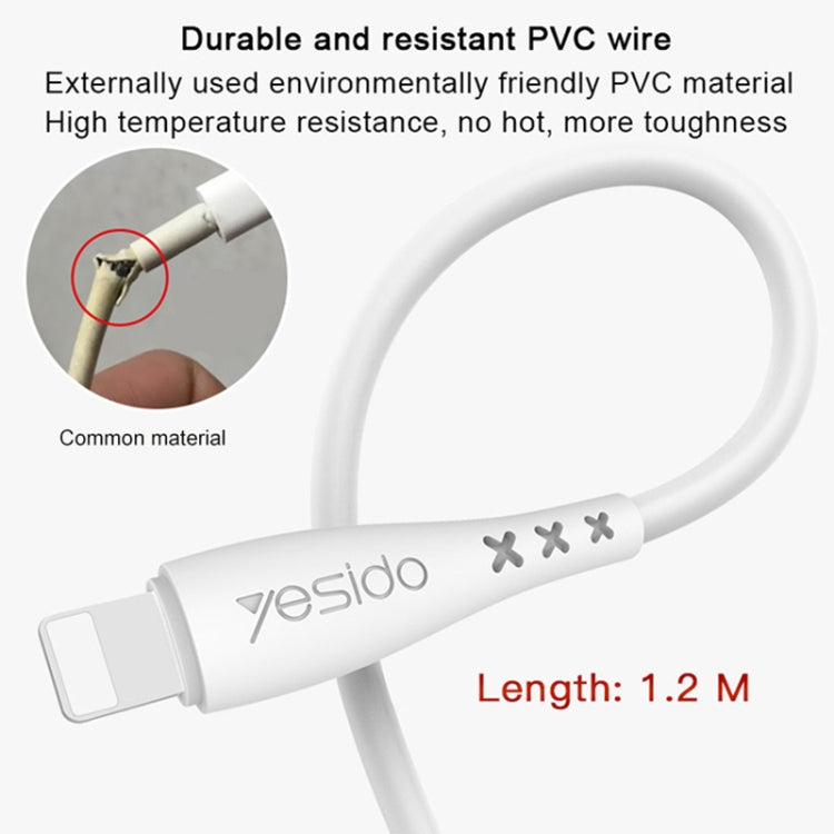 Yesido CA26 2.4A USB to 8 Pin Charging Cable, Length: 1m(Black) - Normal Style Cable by Yesido | Online Shopping South Africa | PMC Jewellery | Buy Now Pay Later Mobicred