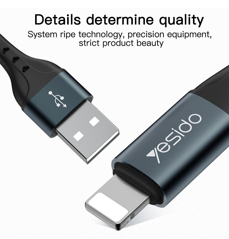 Yesido CA63 2.4A USB to 8 Pin Charging Cable, Length: 2m - Normal Style Cable by Yesido | Online Shopping South Africa | PMC Jewellery | Buy Now Pay Later Mobicred