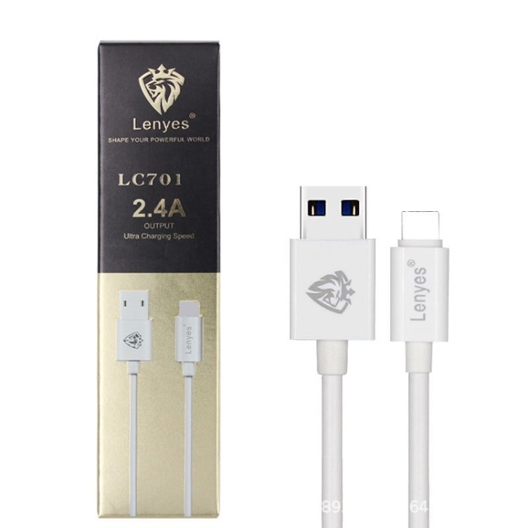 Lenyes LC701 1m 2.4A Output USB to 8 Pin PVC Data Sync Fast Charging Cable - Normal Style Cable by PMC Jewellery | Online Shopping South Africa | PMC Jewellery | Buy Now Pay Later Mobicred