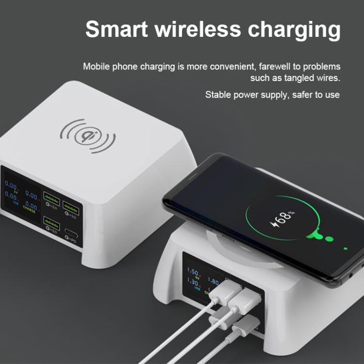 F96 100W USB x3 + PD Multi-function Smart Wireless Charger Charging Station - Multifunction Charger by PMC Jewellery | Online Shopping South Africa | PMC Jewellery | Buy Now Pay Later Mobicred