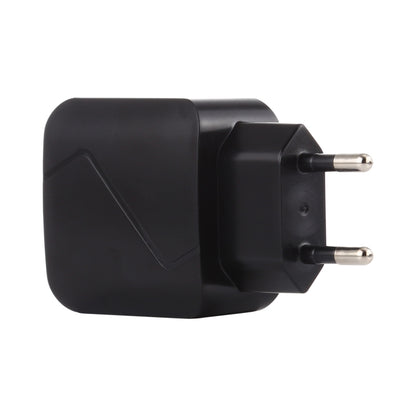 LZ-819A+C QC3.0 USB + PD 18W USB-C / Type-C Interfaces Travel Charger with Indicator Light, EU Plug (Black) - USB Charger by PMC Jewellery | Online Shopping South Africa | PMC Jewellery | Buy Now Pay Later Mobicred