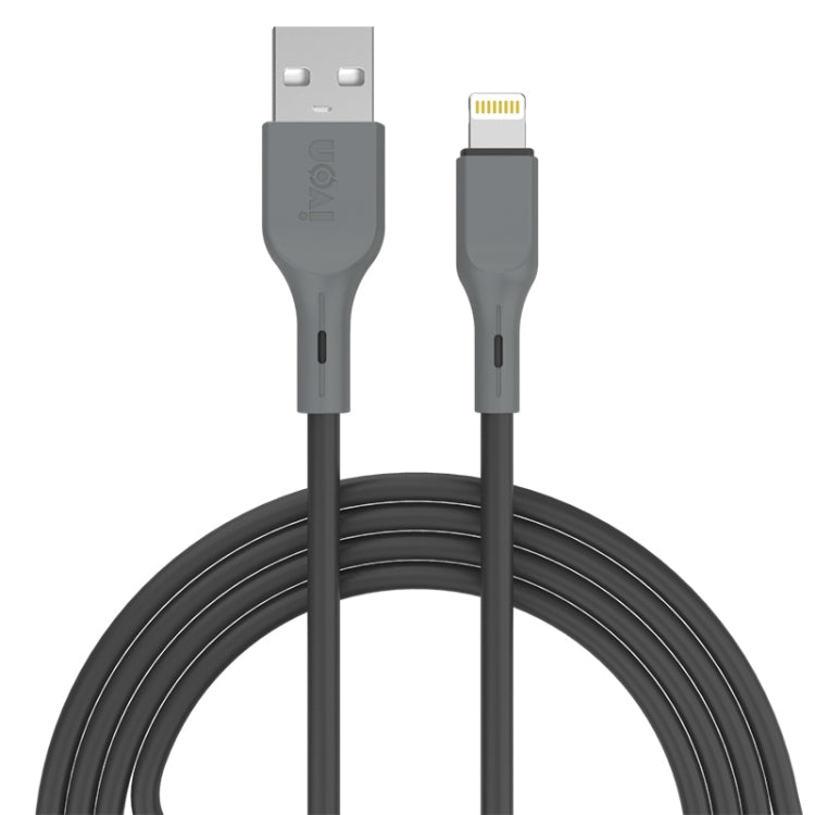 IVON CA78 2.4A 8 Pin Fast Charging Data Cable, Length: 1m (Black) - Normal Style Cable by IVON | Online Shopping South Africa | PMC Jewellery | Buy Now Pay Later Mobicred