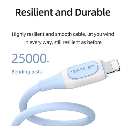 USAMS US-SJ595 Jelly Series USB to 8 Pin Two-Color Data Cable, Cable Length: 1m(Purple) - Normal Style Cable by USAMS | Online Shopping South Africa | PMC Jewellery | Buy Now Pay Later Mobicred