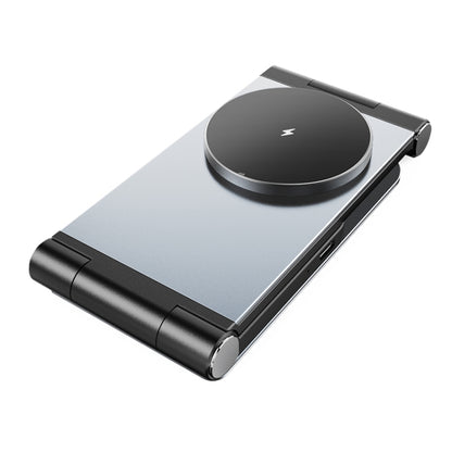 iFORCE T9 15W 3 in 1 Desktop Foldable Multi-Function Stand Magsafe Wireless Charger (Dark Gray) - Wireless Charger by PMC Jewellery | Online Shopping South Africa | PMC Jewellery | Buy Now Pay Later Mobicred