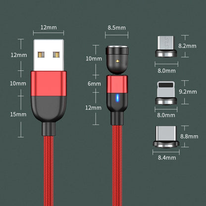 2m 3A Output 3 in 1 USB to 8 Pin + USB-C / Type-C + Micro USB 540 Degree Rotating Magnetic Data Sync Charging Cable(Purple) - Charging Cable & Head by PMC Jewellery | Online Shopping South Africa | PMC Jewellery | Buy Now Pay Later Mobicred