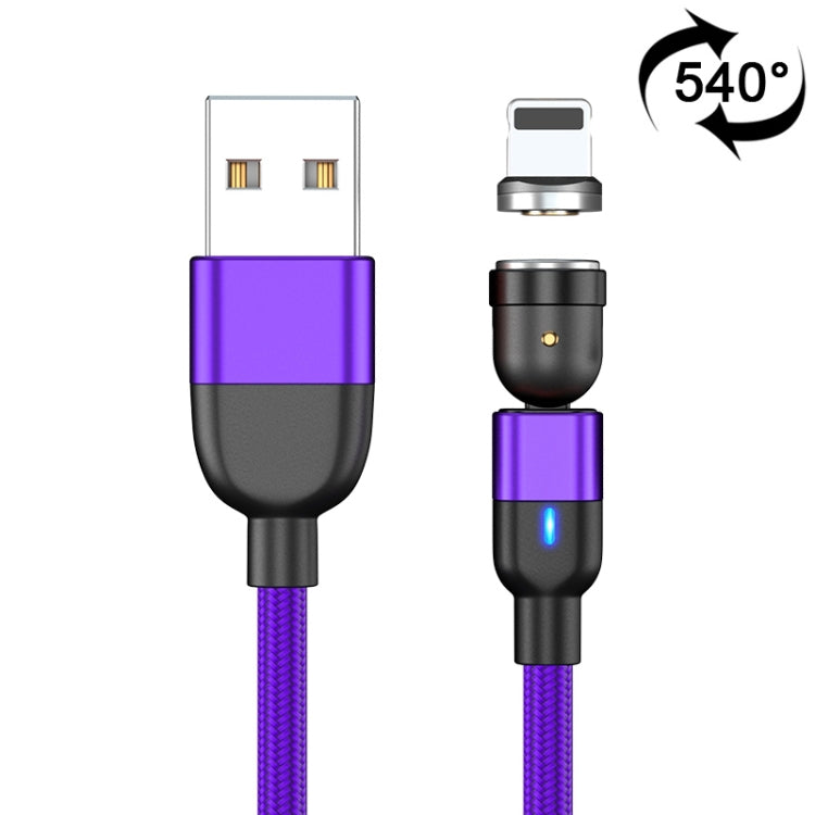 1m 3A Output USB to 8 Pin 540 Degree Rotating Magnetic Data Sync Charging Cable(Purple) - Charging Cable & Head by PMC Jewellery | Online Shopping South Africa | PMC Jewellery | Buy Now Pay Later Mobicred