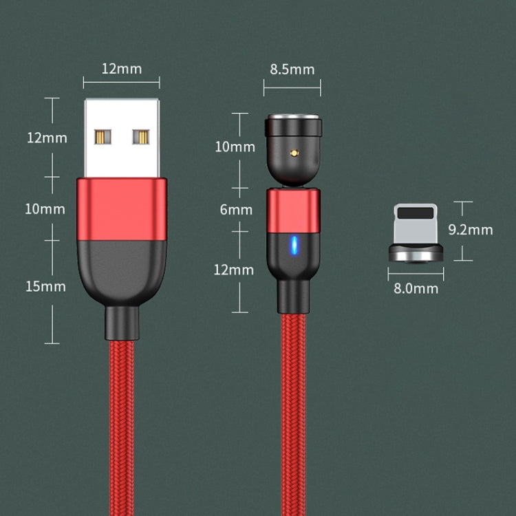 1m 3A Output USB to 8 Pin 540 Degree Rotating Magnetic Data Sync Charging Cable(Red) - Charging Cable & Head by PMC Jewellery | Online Shopping South Africa | PMC Jewellery | Buy Now Pay Later Mobicred