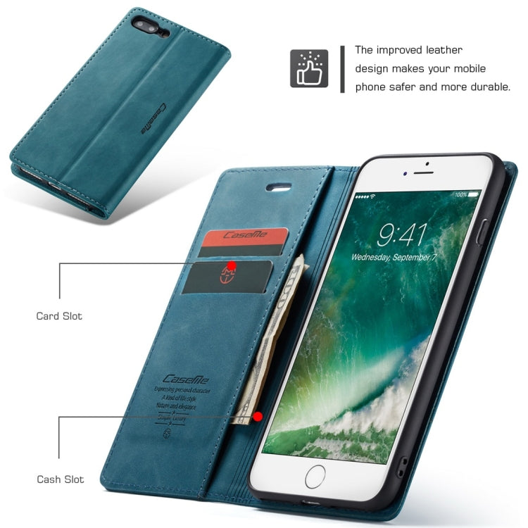 CaseMe-013 Multifunctional Retro Frosted Horizontal Flip Leather Case for iPhone 7 Plus / 8 Plus, with Card Slot & Holder & Wallet(Blue) - More iPhone Cases by CaseMe | Online Shopping South Africa | PMC Jewellery | Buy Now Pay Later Mobicred