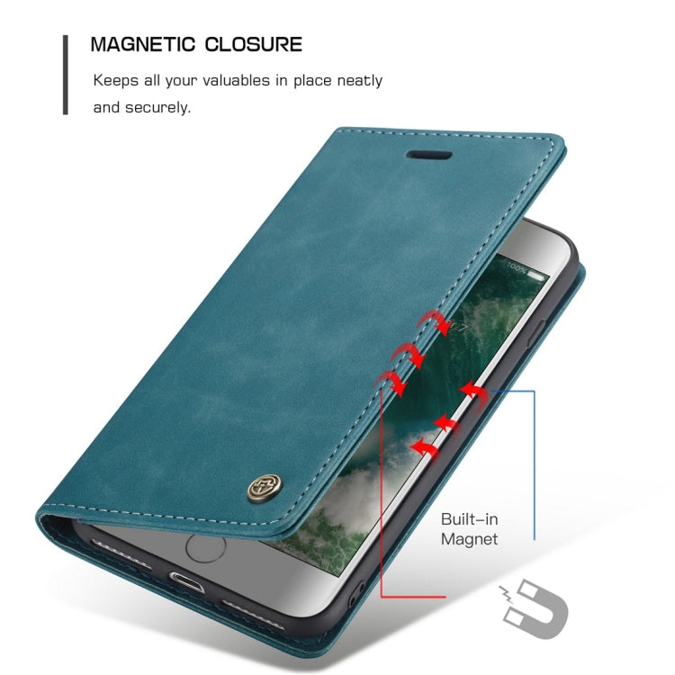 CaseMe-013 Multifunctional Retro Frosted Horizontal Flip Leather Case for iPhone 7 Plus / 8 Plus, with Card Slot & Holder & Wallet(Blue) - More iPhone Cases by CaseMe | Online Shopping South Africa | PMC Jewellery | Buy Now Pay Later Mobicred