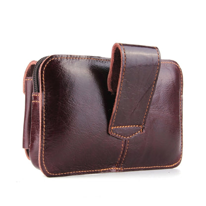 5.1-6 inch 007 Universal Crazy Horse Texture Cowhide Cross Section Plug-in Card Waist Bag, For iPhone, Samsung, Sony, Huawei, Meizu, Lenovo, ASUS, Oneplus, Xiaomi, Cubot, Ulefone, Letv, DOOGEE, Vkworld, and other Smartphones (Brown) - More iPhone Cases by PMC Jewellery | Online Shopping South Africa | PMC Jewellery | Buy Now Pay Later Mobicred