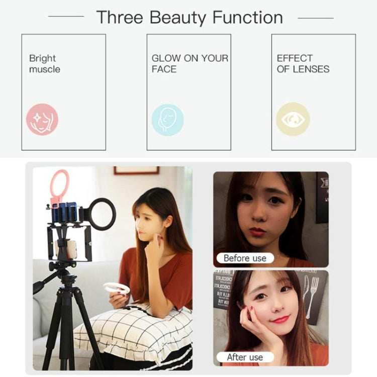 XJ18 LED Light Live Self-timer Flash Fill Light(Pink) - Selfie Light by PMC TechLife | Online Shopping South Africa | PMC TechLife | Buy Now Pay Later Mobicred