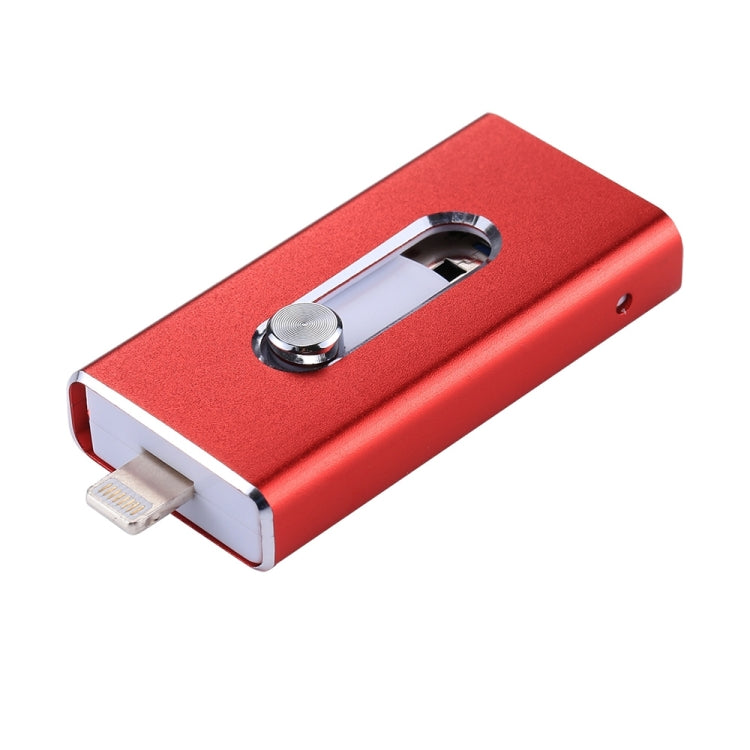 RQW-02 3 in 1 USB 2.0 & 8 Pin & Micro USB 128GB Flash Drive(Red) - U Disk & Card Reader by PMC Jewellery | Online Shopping South Africa | PMC Jewellery | Buy Now Pay Later Mobicred