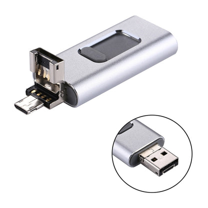 easyflash RQW-01B 3 in 1 USB 2.0 & 8 Pin & Micro USB 64GB Flash Drive(Silver) - U Disk & Card Reader by PMC Jewellery | Online Shopping South Africa | PMC Jewellery | Buy Now Pay Later Mobicred