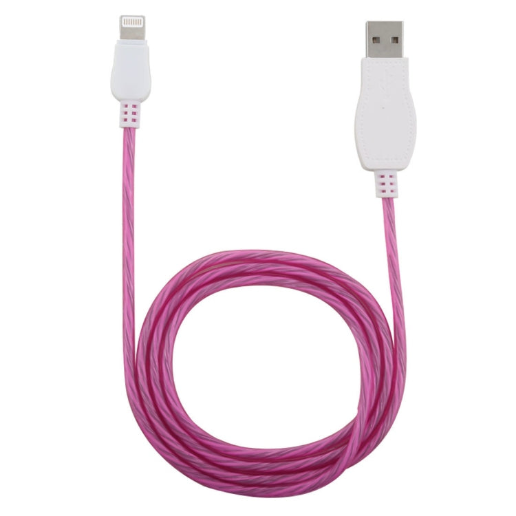 LED Flowing Light 1m USB to 8 Pin Data Sync Charge Cable for iPhone, iPad(Magenta) - Normal Style Cable by PMC Jewellery | Online Shopping South Africa | PMC Jewellery | Buy Now Pay Later Mobicred