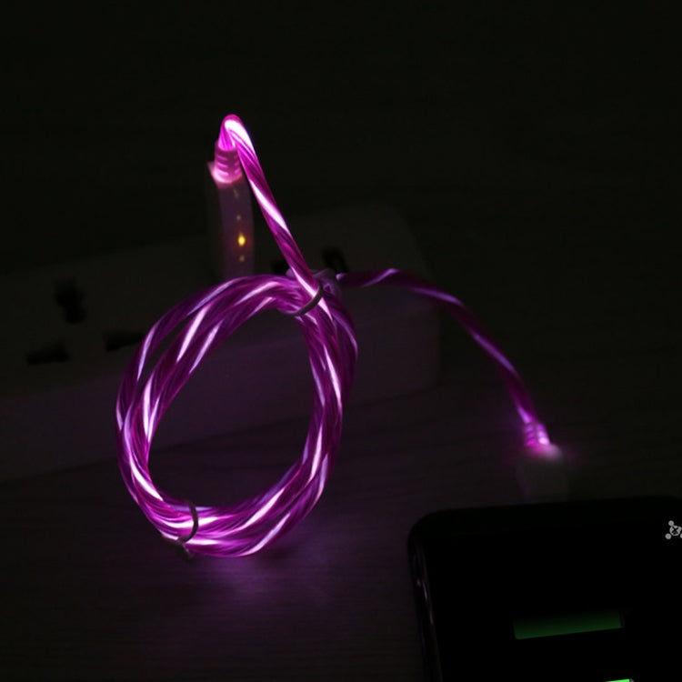 LED Flowing Light 1m USB to 8 Pin Data Sync Charge Cable for iPhone, iPad(Magenta) - Normal Style Cable by PMC Jewellery | Online Shopping South Africa | PMC Jewellery | Buy Now Pay Later Mobicred